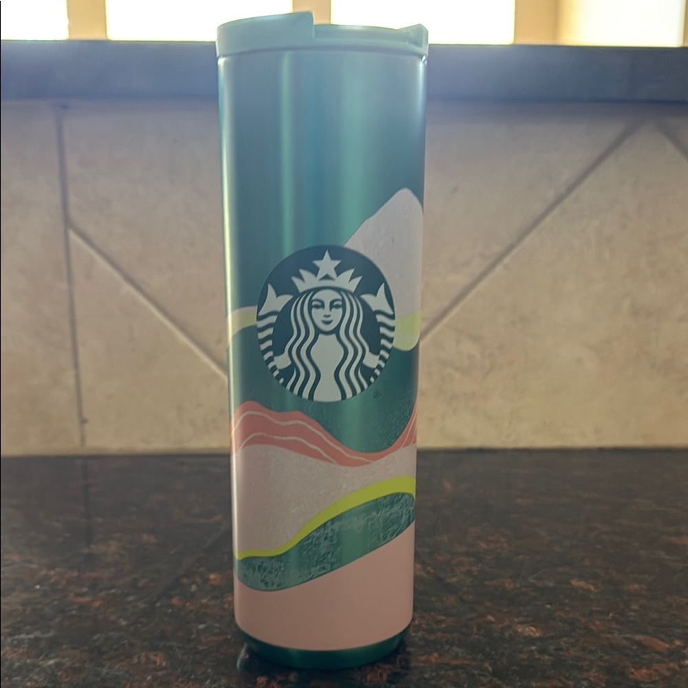 Starbucks Green and Pink Tumbler. MSRP $40